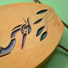 Load image into Gallery viewer, spisidda design borsa di legno artigianale fatta a mano airone
