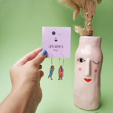 Load image into Gallery viewer, spisidda design orecchini di legno artigianali fatti a mano donnine

